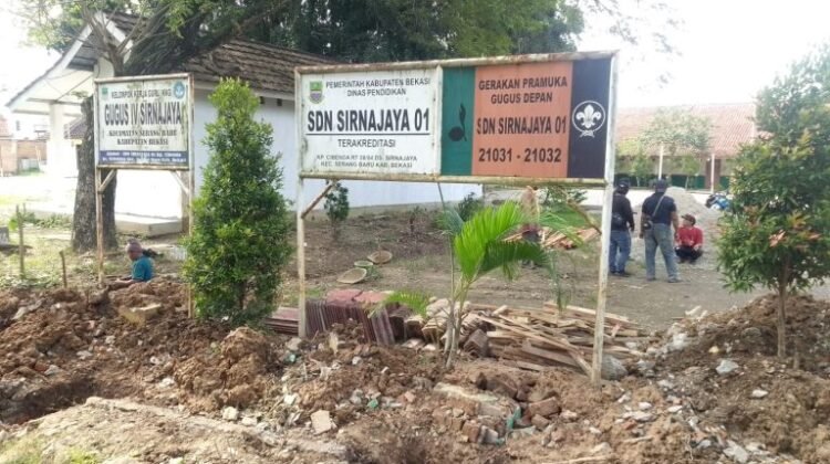 Diduga Anggaran Ludes Dalam Pembangunan Pagar SDN 01 Sirnajaya