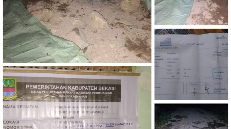 Proyek Peningkatan Jalan Lingkungan Kampung. Gempol Desa Ridogalih Diduga Ubah Spesifikasi
