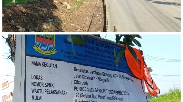 Proyek Rehabilitasi Jembatan Kampung Cigoong Desa Sirnajati Di Duga Tidak Transparan Ke Publik