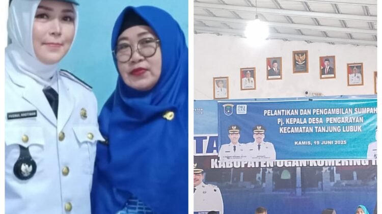 Pelantikan Pejabat (PJ) Kepala Desa Pangarayan Di Laksakan Di Kecamatan Tanjung Lubuk Kabupaten Oki Sumsel