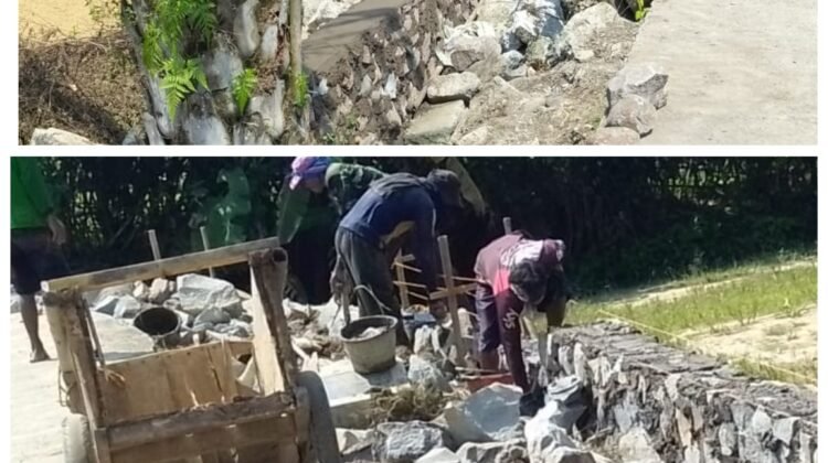 Di Duga Papan Proyek, Pembangunan Turap Kampung Cibodas Desa Karang Indah Sengaja Tidak Dipasang Dan Abaikan ( K3 )Anggaran Tidak Transparansi