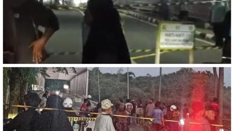 Akibat Hujan Deras dan Pergerakan Tanah Jembatan Cipamingkis di Cibarusah Rawan Longsor