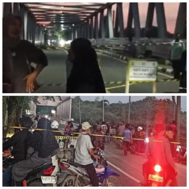 
					Akibat Hujan Deras dan Pergerakan Tanah Jembatan Cipamingkis di Cibarusah Rawan Longsor