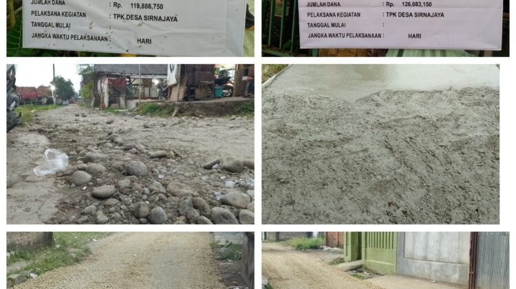 Di Duga Proyek Pembangunan Jalan di Kampung Cibenda Desa Sirnajaya Anggaran Di Pangkas Dan Pekerjaan Tidak Sesuai Spesifikasi
