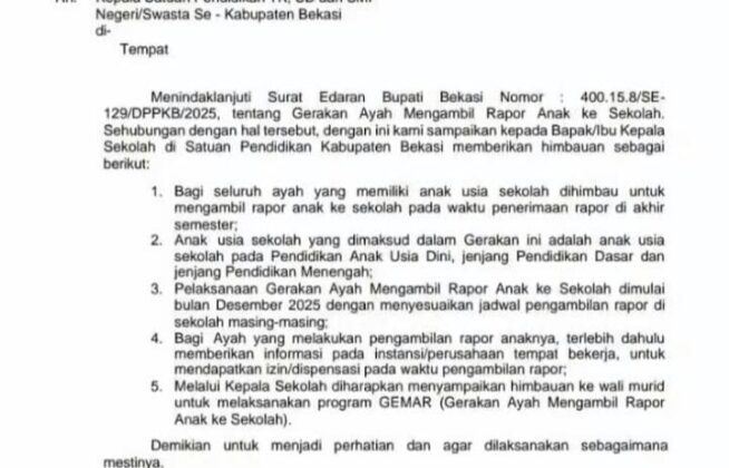 STOP…!!! Batalkan Surat Edaran Ayah Mengambil Raport.