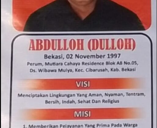 Tokoh Masyarakat ABDDULOH Siap Tampil Menjadi Ketua RT 001 Perum MCR Demi Kebersamaan Masyarakat Dan Kemajuan Desa Wibawamulya