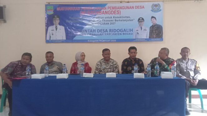 
					Musyawarah Rencana Pembangunan Desa (MUSRENBANGDES) Desa Ridogalih Kecamatan Cibarusah Kabupaten Bekasi TA 2027
