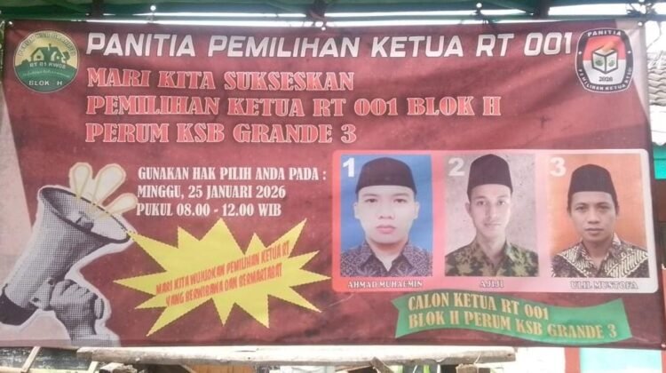 Pemilihan Ketua RT di Perumahan KSB Grande 3 Dipenghujung Acara, Bapak Citro Pesan yang  Terpilih Bekerjalah dengan Baik, Tanggung Jawab dan Amanah