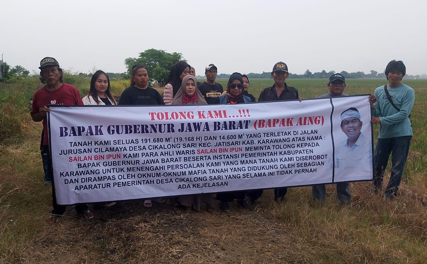 Dugaan Penyerobotan Lahan di Karawang Ahli Waris Meminta Bantuan Kepada Gubernur Jawa Barat