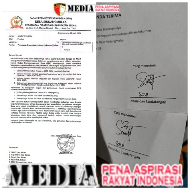 
					Skandal Dana Desa Sindangmulya: Tahun 2018 hingga 2026, Empat Dokumen Penting Diduga Tidak Pernah Diserahkan ke BPD