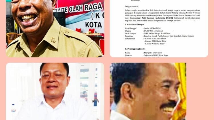 Sehari Jelang Pemilihan, MAKI Demo Tolak Mantan Napi Pimpin Koni Kota Blitar.