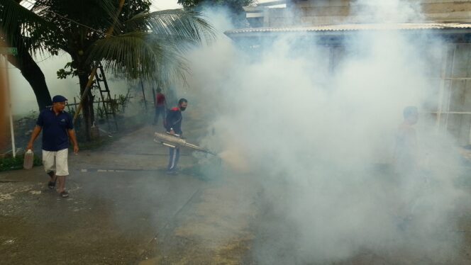 
					Warga Perum KSB Grande 3 Blok H RT 03 RW 08 Adakan Fogging Antisipasi DBD Penyebaran Gigitan Nyamuk Aedes aegypti