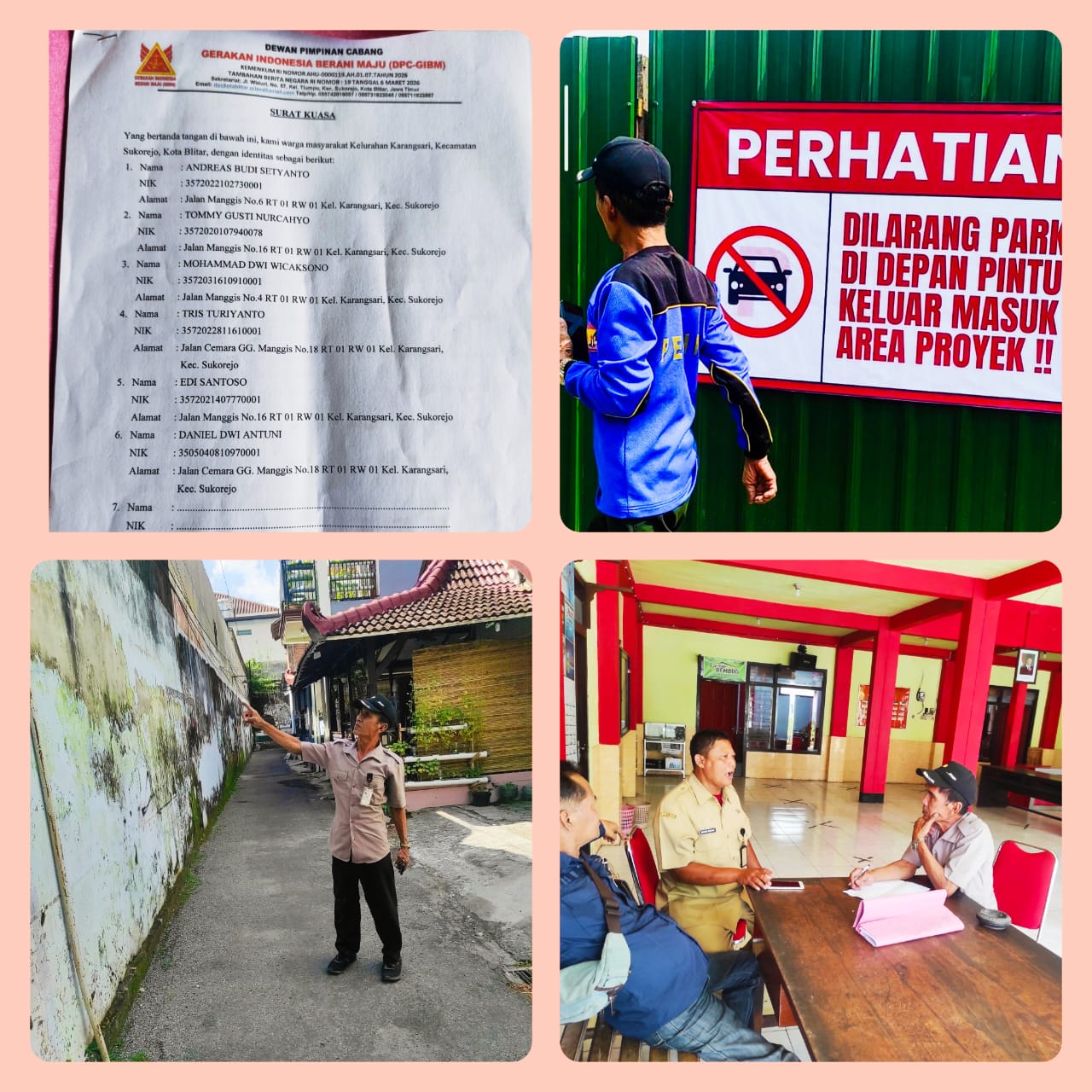 Ketua DPC GIBM Kota Blitar Soroti Aduan  Warga Karangsari  Dampak Bakal Bangunan Pusat Grosir Meresah kan Lingkungan