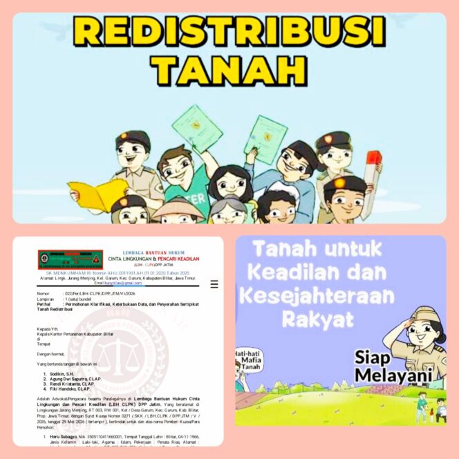 
					Redistribusi Tanah Di Kabupaten Blitar Menuwai Banyak Temuan.
