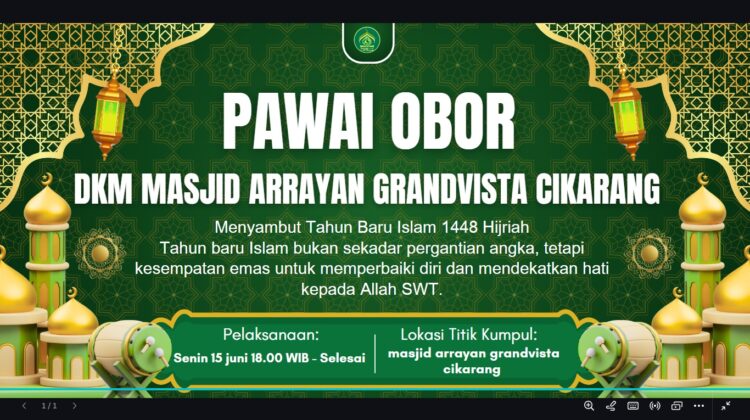 DKM Masjid Arrayan Dan Gapura Gelar Pawai Obor Sambut 1448 H