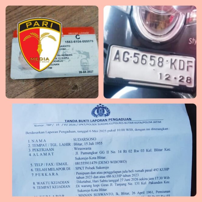
					Warga Blitar Rugi Rp10 Juta, Motor Honda Scoopy Dipinjam Tetangga Lalu Raib: Polisi Selidiki Dugaan Penipuan dan Penggelapan