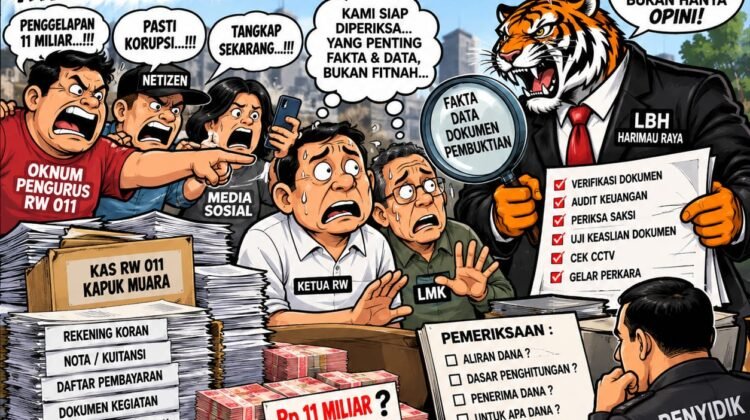 Sindir Tuduhan Kosong Kas RW 011 Kapuk Muara, LBH Harimau Raya: Tunjukkan Buktinya, Jangan Sembunyi di Balik Narasi!