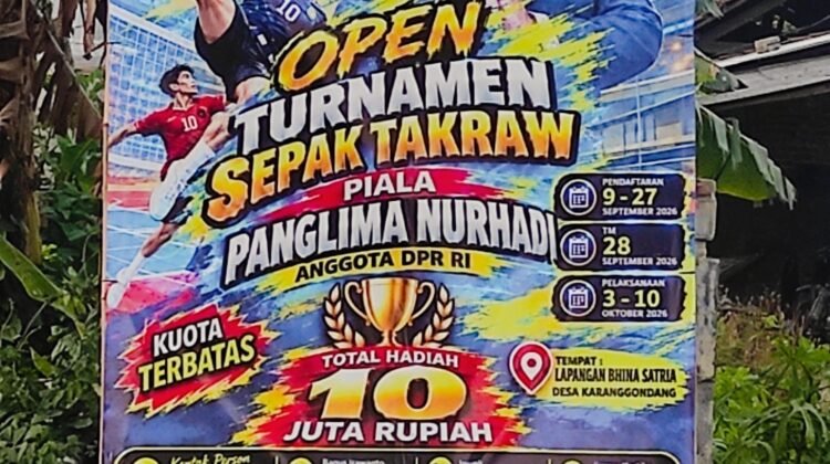 Gempita Sepak Takraw di Karanggondang! Open Turnamen Piala Panglima Nurhadi, DPR RI Nasdem, Rebut Hadiah 10 Juta Rupiah.