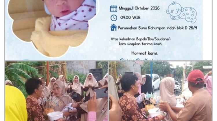 Penuh Berkah, Keluarga Bapak Suryo Sudarmo Gelar Tasyakuran Aqiqah Ananda Muhamad Setya Darma Putra di Sukatani